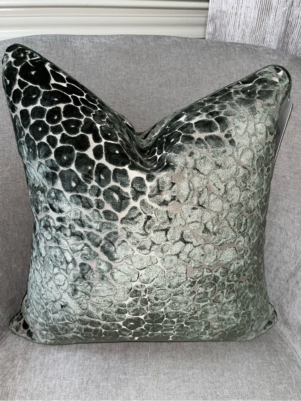 2-NWT CASA DECOR CUT VELVET LEOPARD DESIGN DECORATIVE PILLOWS